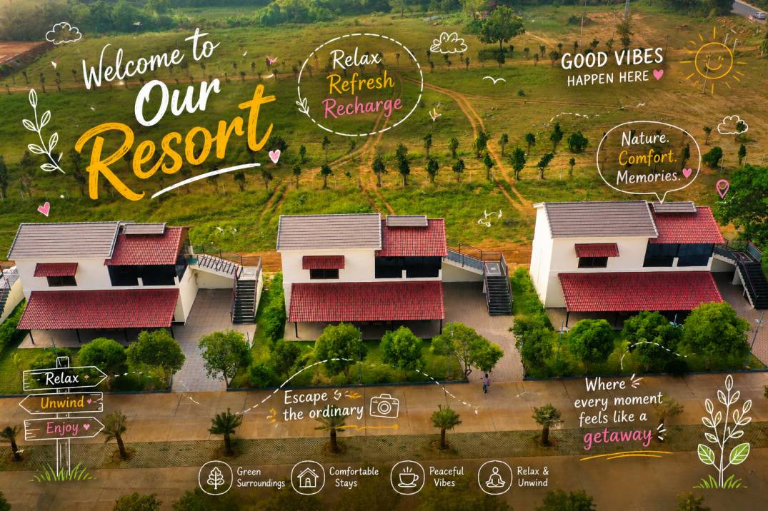 Lake Valley Resort and Spa the best family resort in tirupati aerial property layout